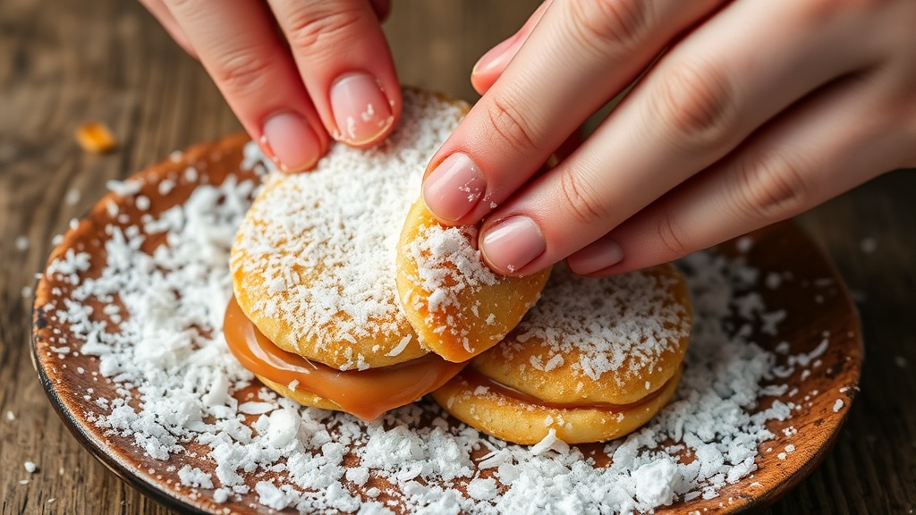 Reboza en coco rallado — Alfajores de Maicena Sin Gluten: Receta Argentina con Dulce de Leche