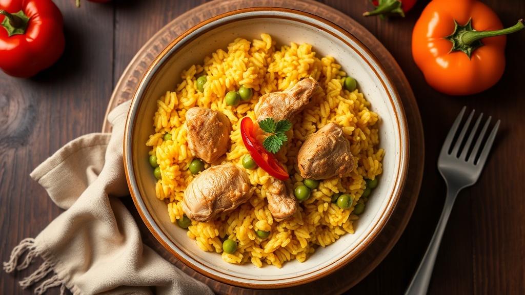 Termina con guisantes y sirve — Arroz con Pollo a la Chorrera Sin Gluten: Receta Cubana Melosa