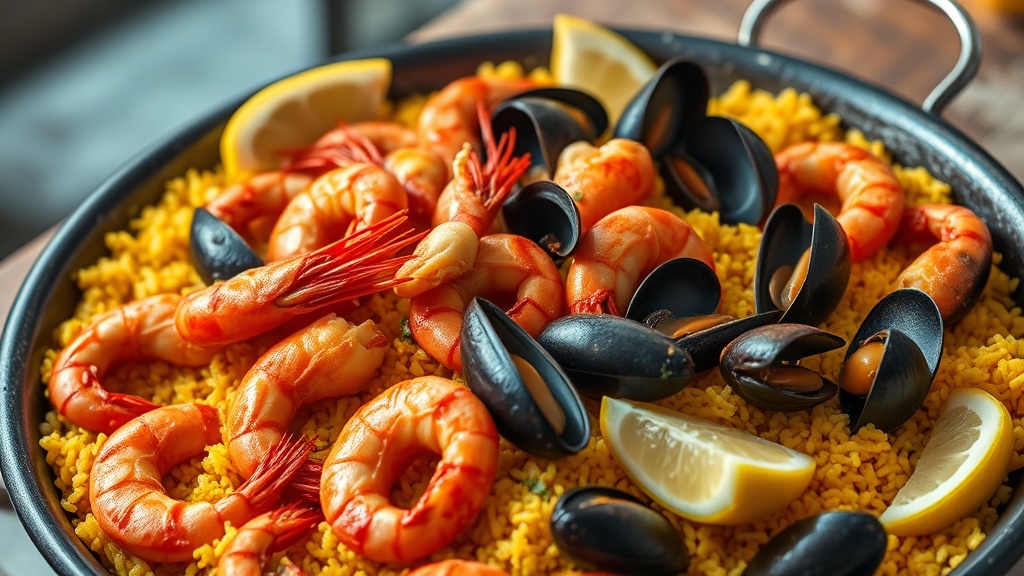 Paella de Mariscos Sin Gluten — receta sin gluten