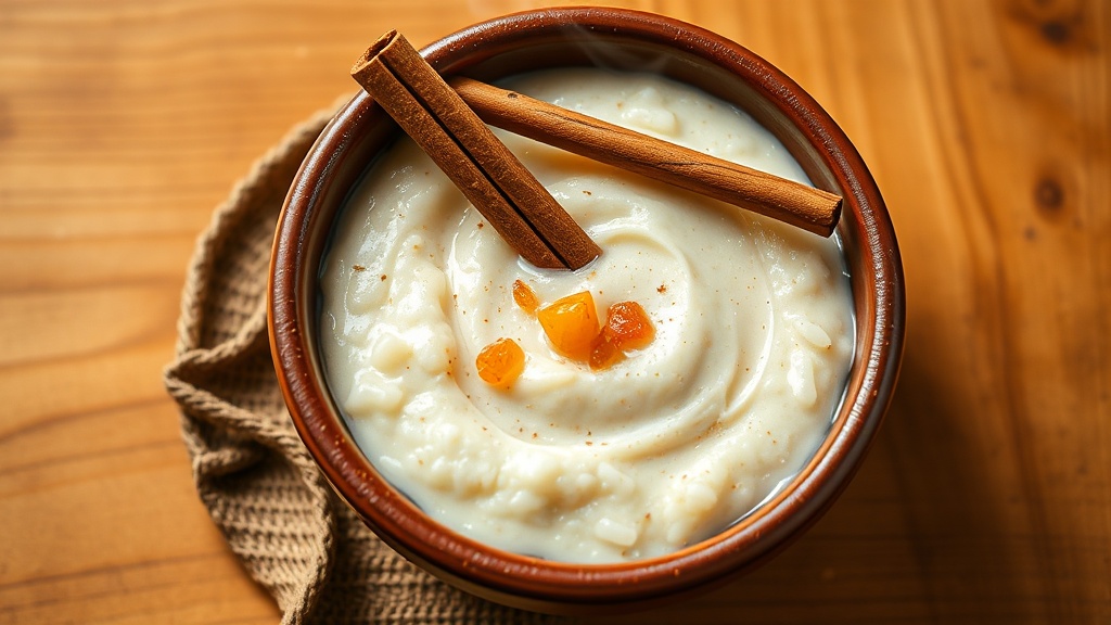 Arroz con leche cremoso sin gluten con canela