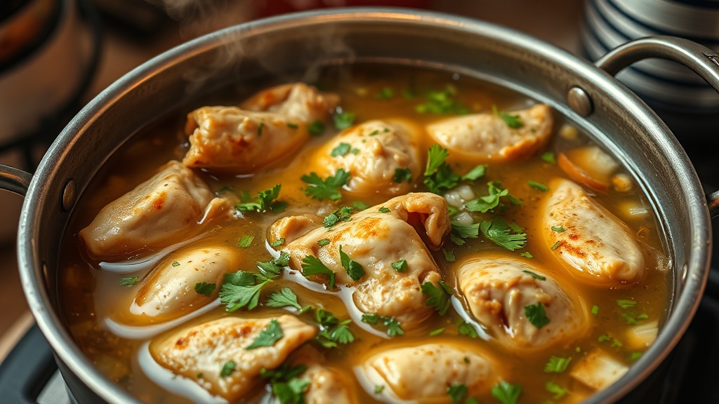 Cocina el pollo y base